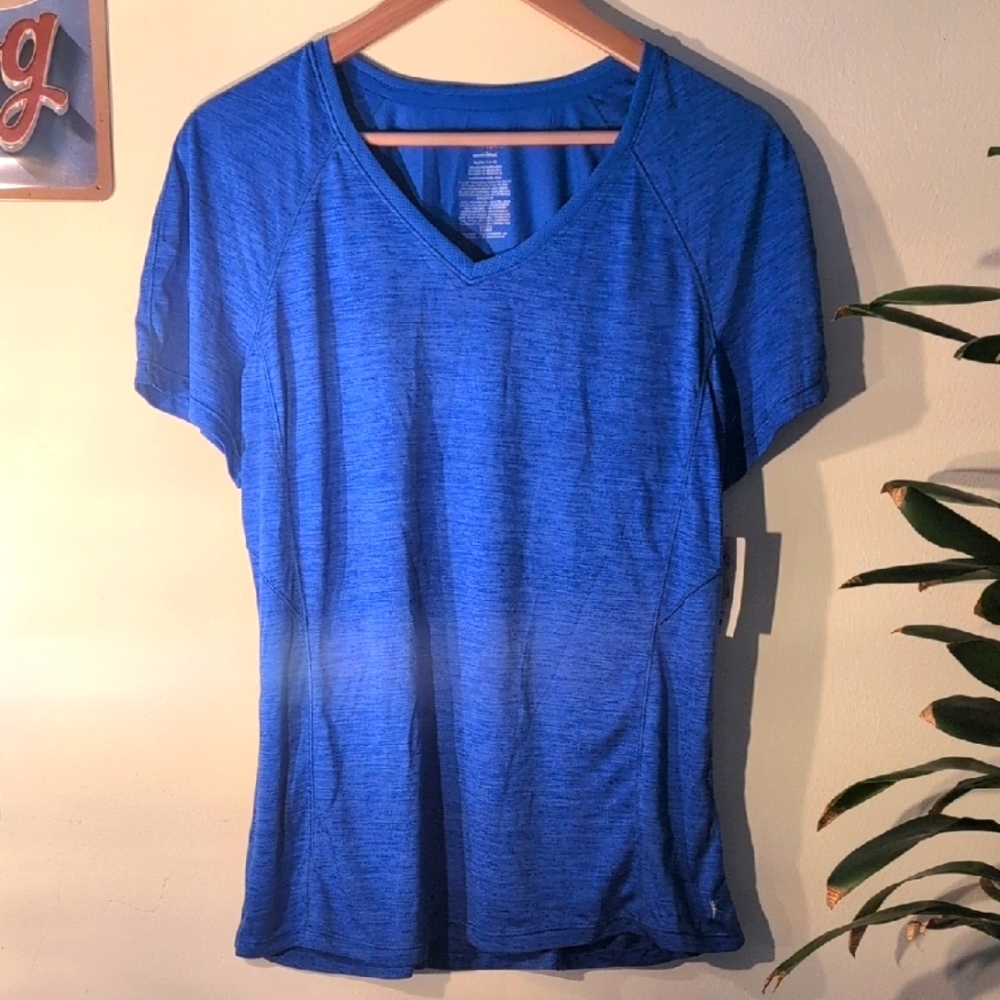 Athletic V-Neck Active Tee - Blue